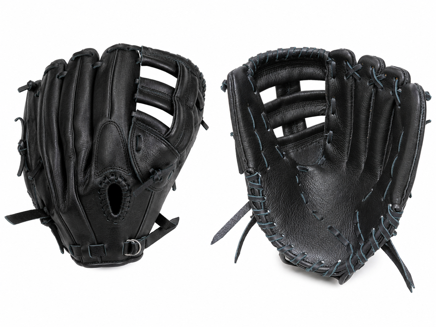Erizal Sports Vintage Black Baseball GlovesVintage Black | Full-Grain Steerhide Leather Baseball and Softball Glove | Right Hand Throw | Adjustable Secure Fit | Handcrafted Mitt for Adults & Youth - Image 3