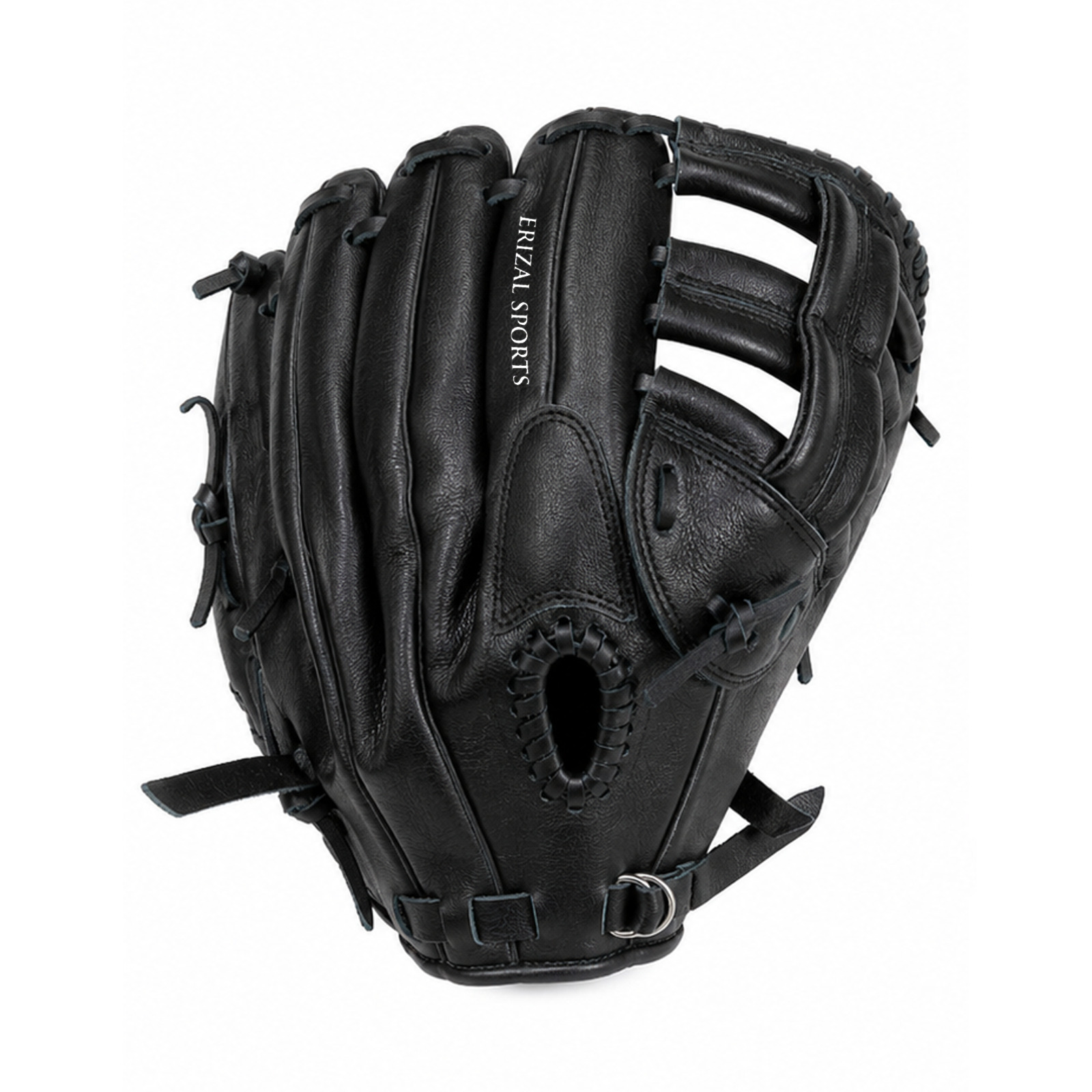 Erizal Sports Vintage Black Baseball GlovesVintage Black | Full-Grain Steerhide Leather Baseball and Softball Glove | Right Hand Throw | Adjustable Secure Fit | Handcrafted Mitt for Adults & Youth
